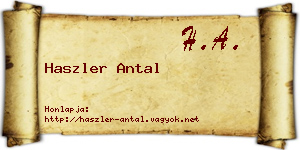 Haszler Antal névjegykártya